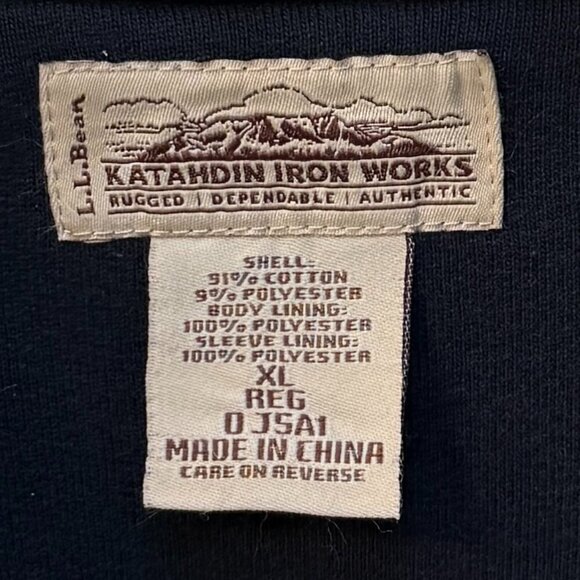 L.L. Bean Katahdin Iron Works Sherpa Lined Full Zip Sweatshirt Jacket Size XL - Picture 3 of 6
